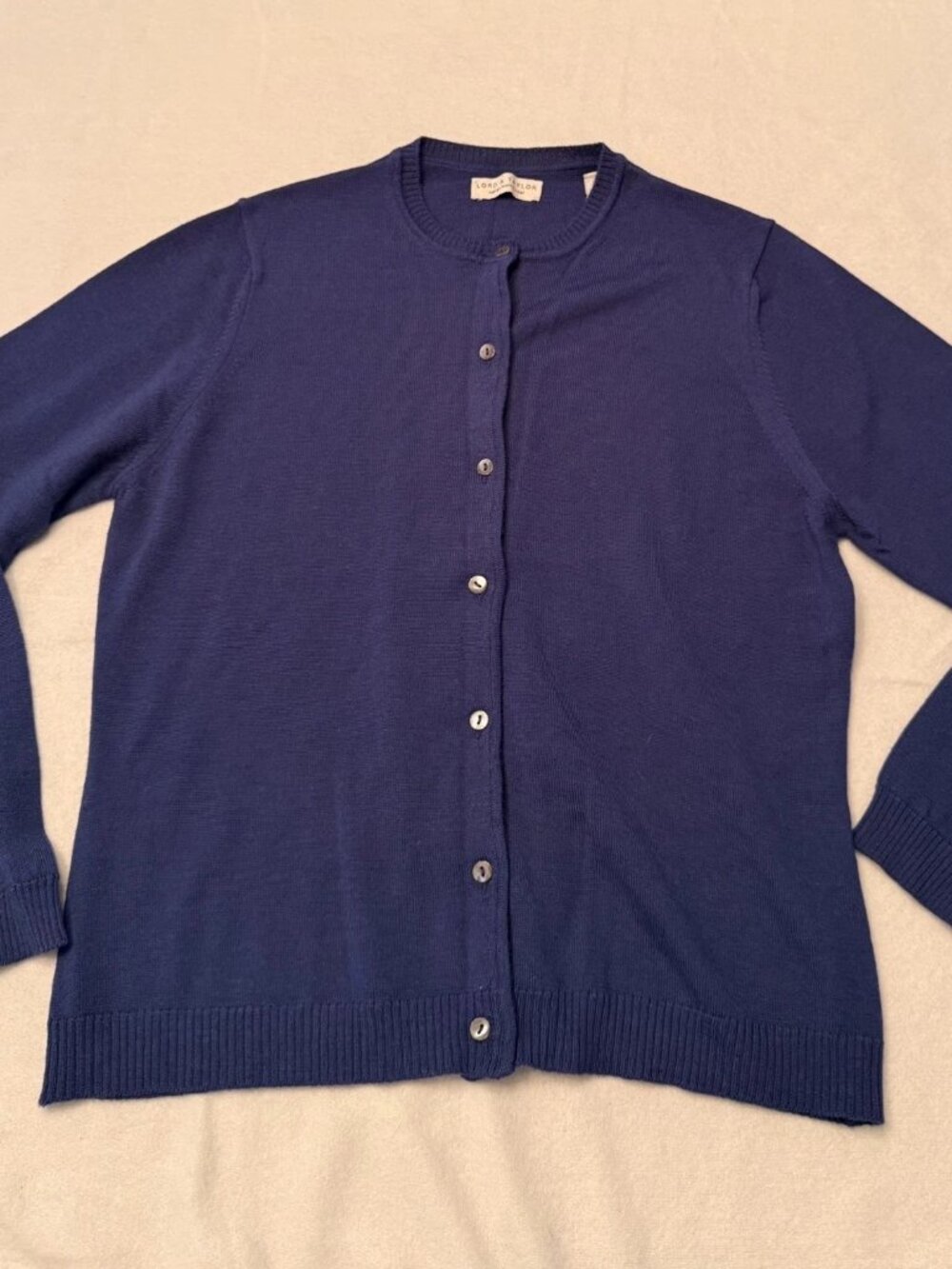 Vintage 90s Lord & Taylor Italian Merino Wool Cardigan Blue Women’s L Italy